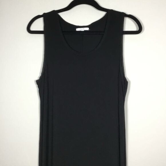 Z Supply Black Minimalist Closet Staple Clean Girl Casual Stretchy Maxi Dress M - Picture 2 of 9